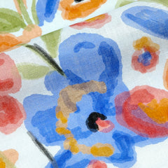 Aqua Floral Handkerchief Lightweight 100% Linen Fabric by the Yard/57" Width/CL1110