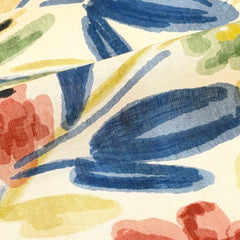 Aqua Floral Handkerchief Lightweight 100% Linen Fabric by the Yard/57" Width/CL1110