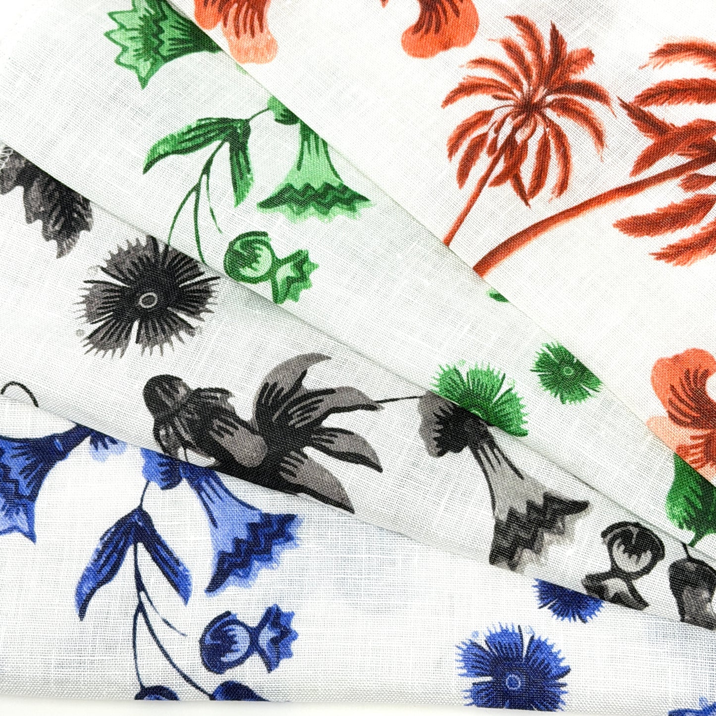 Blossom Flower Handkerchief Light Weight 100% Linen Fabric By The Yard, 57"Width, CL1111
