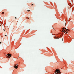 Ripples of bloom floral Handkerchief Light Weight 100% Linen Fabric By The Yard/57" Width/CL1112