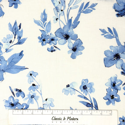 Ripples of bloom floral Handkerchief Light Weight 100% Linen Fabric By The Yard, 57"Width, CL1112