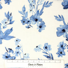 Ripples of bloom floral Handkerchief Light Weight 100% Linen Fabric By The Yard/57" Width/CL1112