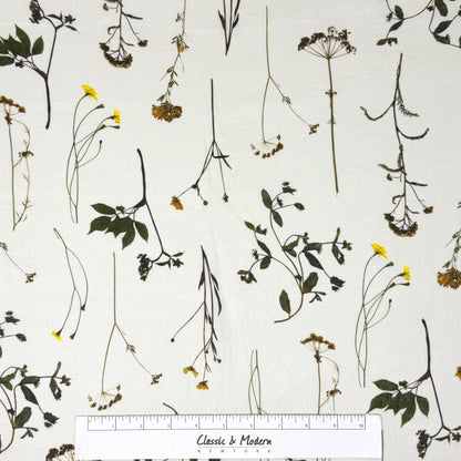 Bloom Plant Garden Print 100% Lightweight Linen Relaxed Roman Shade, CL1106