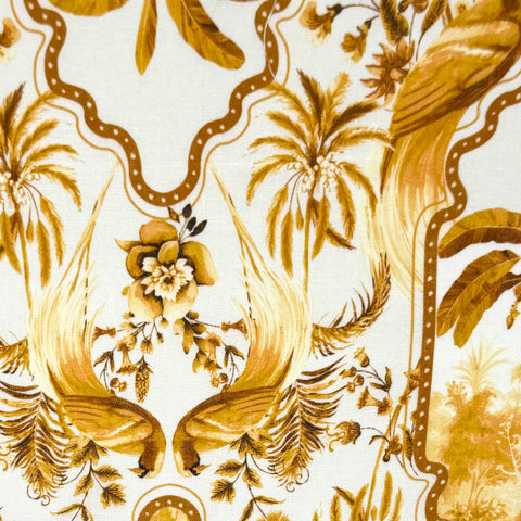 Palm Tree Tropical Handkerchief Light Weight 100% Linen Fabric By The Yard/57" Width/CL1108