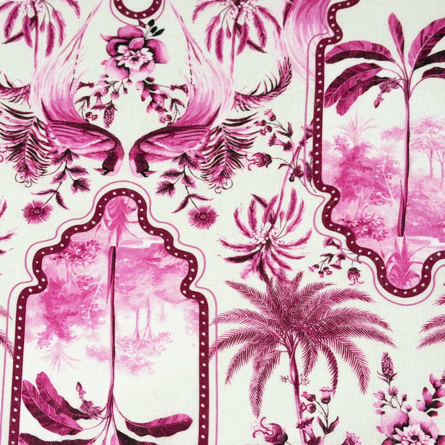 Palm Tree Tropical Handkerchief Light Weight 100% Linen Fabric By The Yard, 57"Width, CL1108