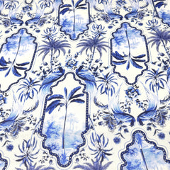 Palm Tree Tropical Handkerchief Light Weight 100% Linen Fabric By The Yard/57" Width/CL1108