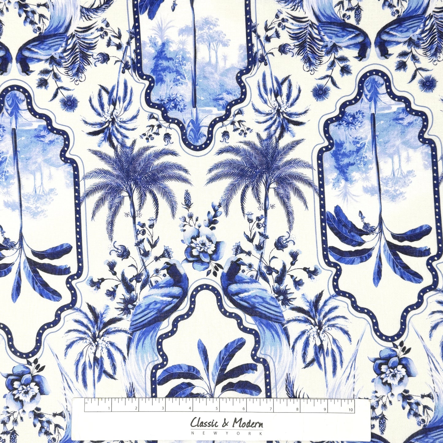 Palm Tree Tropical Handkerchief Light Weight 100% Linen Fabric By The Yard, 57"Width, CL1108