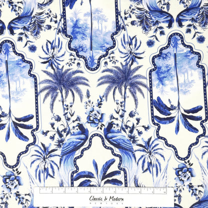 Palm Tree Tropical Handkerchief Light Weight 100% Linen Fabric By The Yard, 57"Width, CL1108