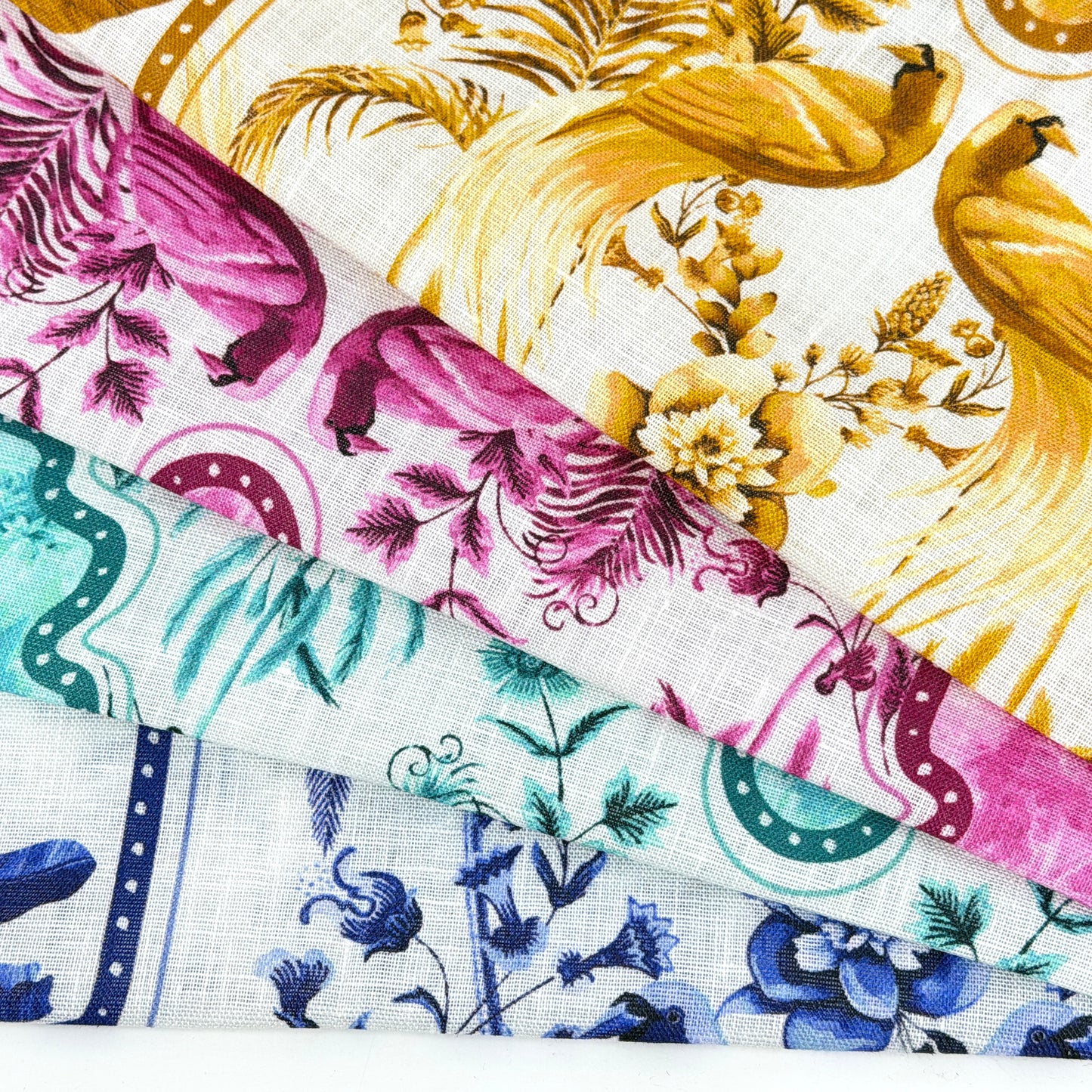 Palm Tree Tropical Handkerchief Light Weight 100% Linen Fabric By The Yard, 57"Width, CL1108