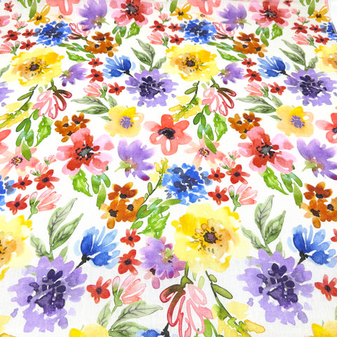 Floral Handkerchief Light Weight 100% Linen Fabric By The Yard/CL1103