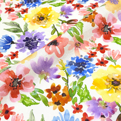 Floral Handkerchief Light Weight 100% Linen Fabric By The Yard, 58"Width, CL1103