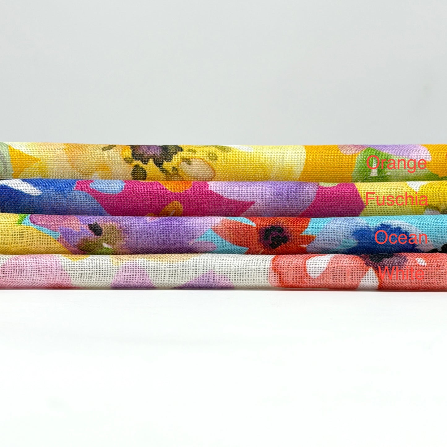 Floral Handkerchief Light Weight 100% Linen Fabric By The Yard, 58"Width, CL1103