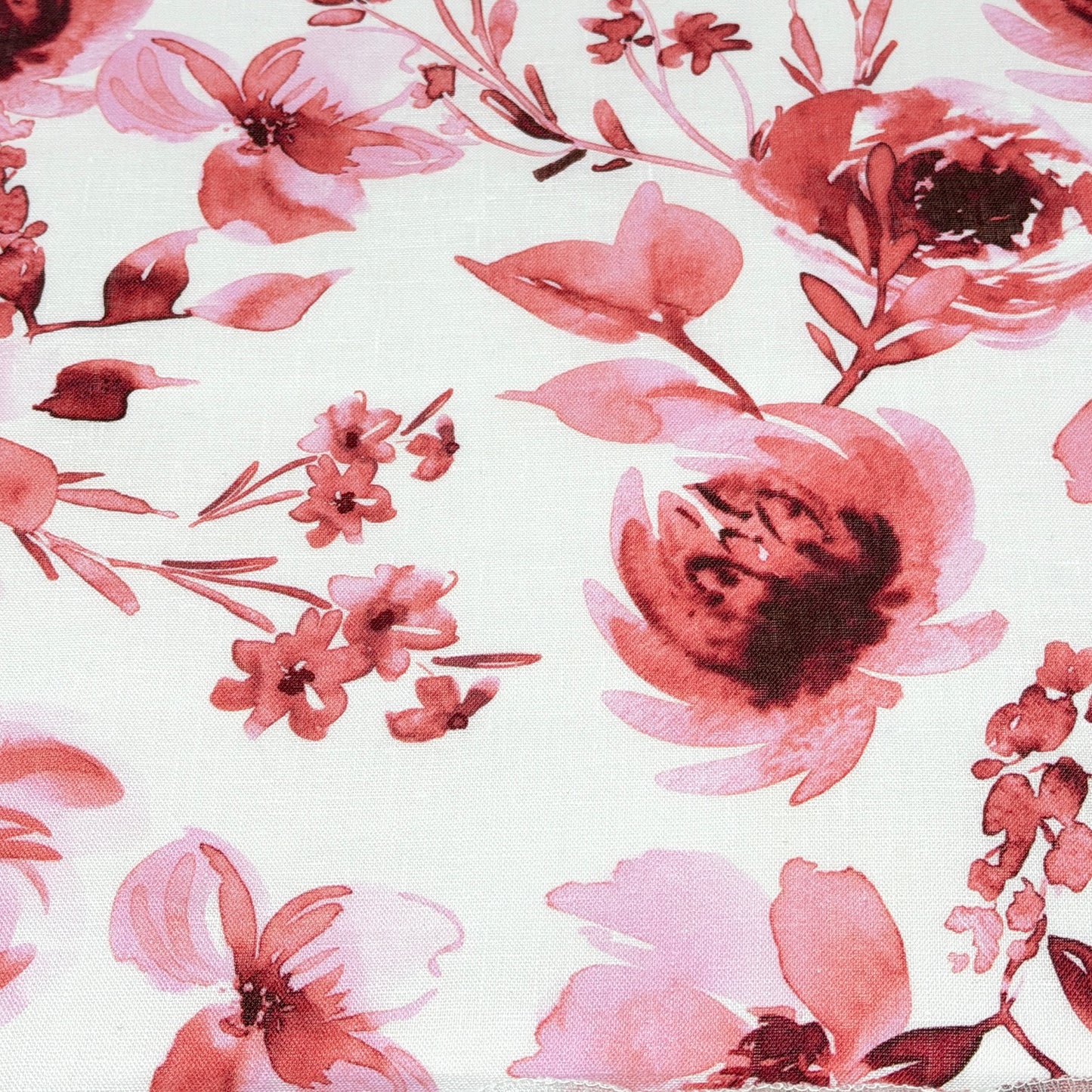 Water Roses Light Weight 100% Linen Fabric By The Yard, 57"Width, CL1105
