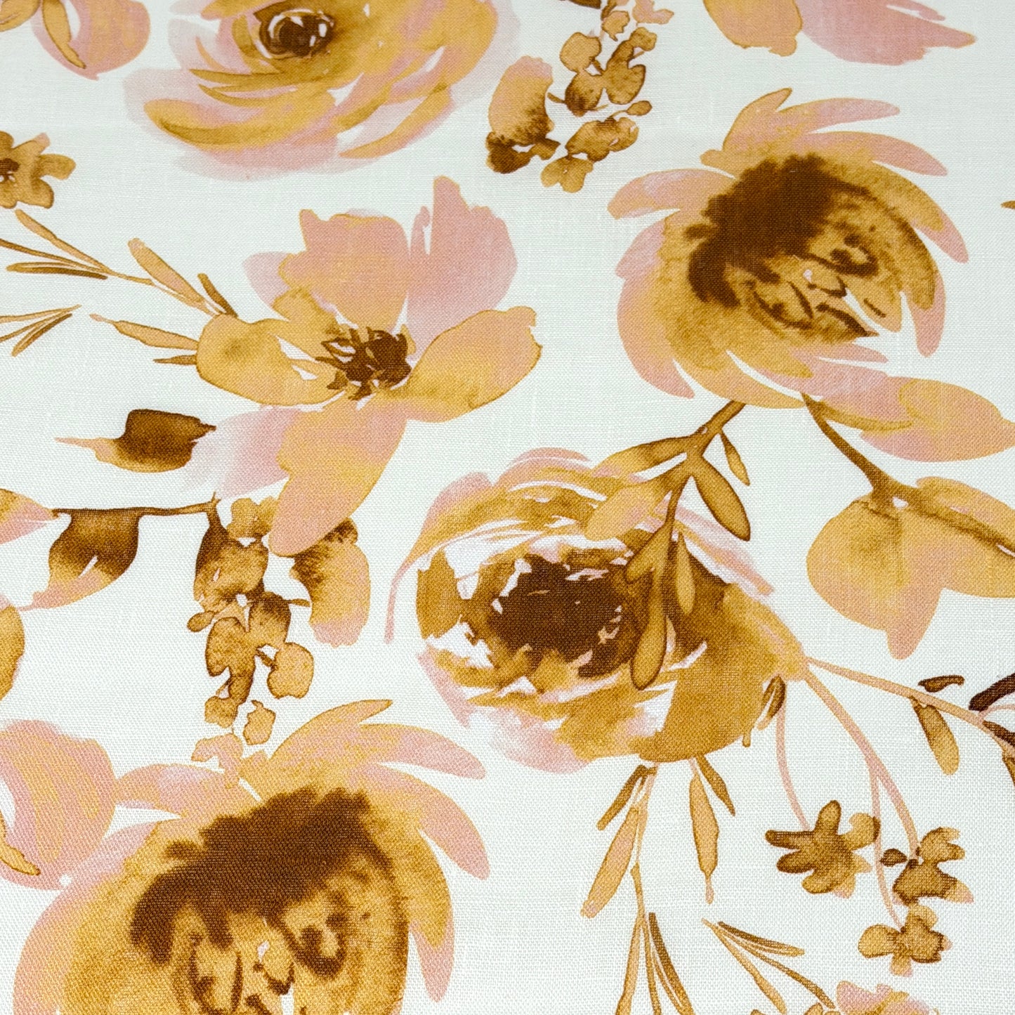 Water Roses Light Weight 100% Linen Fabric By The Yard, 57"Width, CL1105