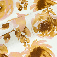 Water Roses Light Weight 100% Linen Fabric By The Yard/57" Width/CL1105