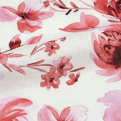 Water Roses Light Weight 100% Linen Fabric By The Yard/57" Width/CL1105