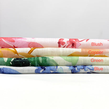 Water Roses Light Weight 100% Linen Fabric By The Yard, 57"Width, CL1105