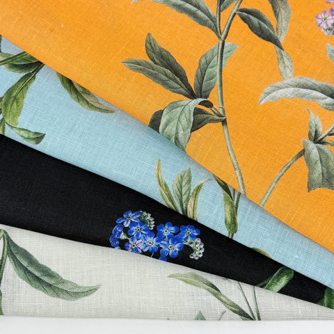 Plant Garden Handkerchief Light Weight 100% Linen Fabric By The Yard/57" Width/CL1104