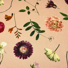 Floral Plants Handkerchief Light Weight 100% Linen Fabric By The Yard/58" Width/CL1109