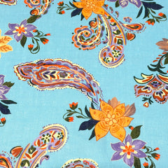 Paisley Floral Handkerchief Light Weight 100% Linen Fabric By The Yard/57" Width/CL1107