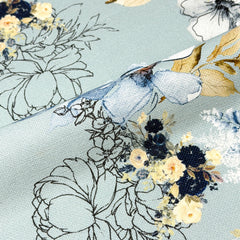 Flowing Floral Print Linen Blend Fabric by the Yard/54" Width/CL1145