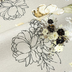 Flowing Floral Print Linen Blend Fabric by the Yard/54" Width/CL1145