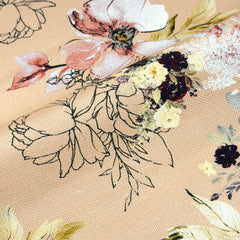 Flowing Floral Printed linen Flat Roman Shade/CL1145