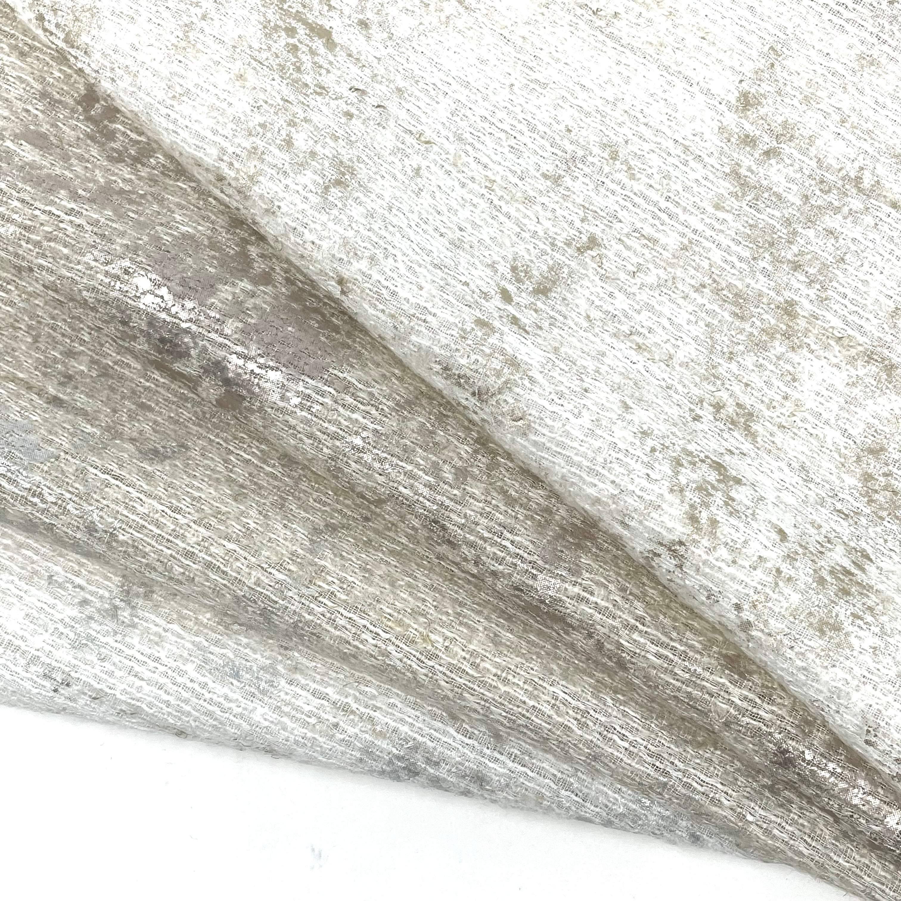 Textured Glitter Linen Blend Fabric By The Yard, Antique Gold, Antique Silver, Curtain, Drapery, Table Top, 56 Width/CL1085