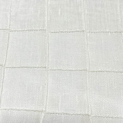 Seamed Blend Linen Fabric By The Yard, White, Ecru, Curtain, Drapery, Table Top, 54" Width/CL1086