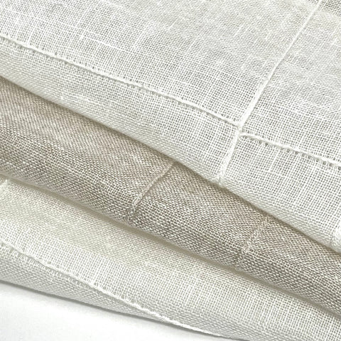Seamed Blend Linen Fabric By The Yard, White, Ecru, Curtain, Drapery, Table Top, 54" Width/CL1086