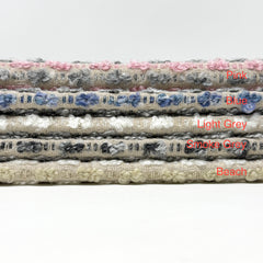 Multi Color Embroidery Modern Geometric Blend Linen Fabric By The Yard/54" Width/CL1151