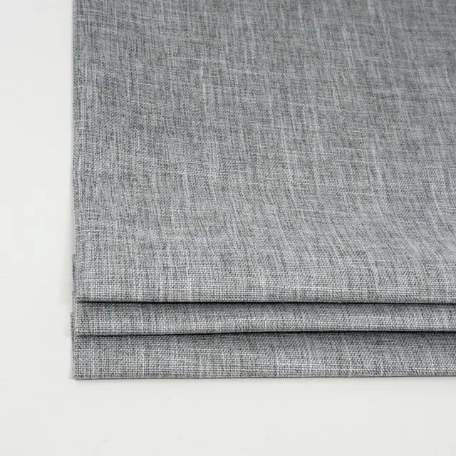 3 Pass Blackout Faux Linen Flat Roman Shade, CL1185