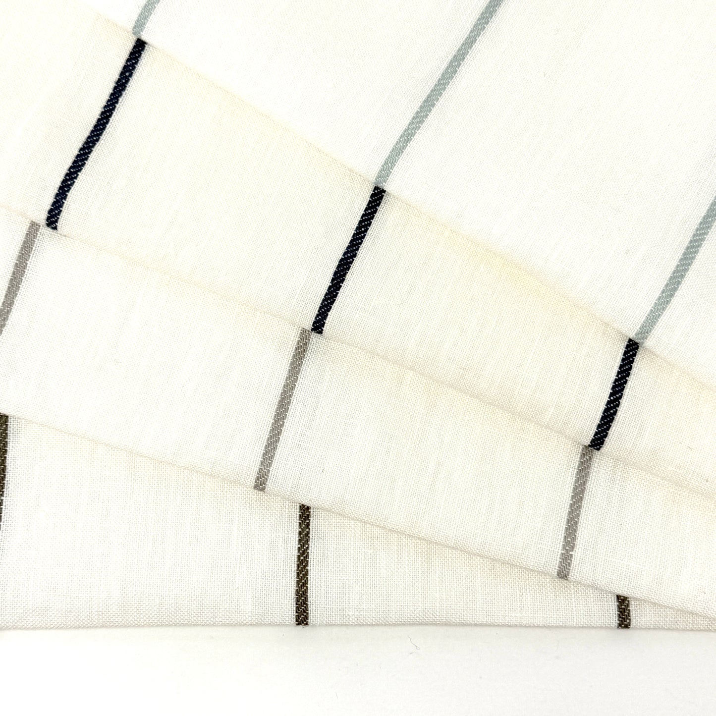 Light Green Wide Thin Striped 100% Linen Custom Made Flat Roman Shade/CL1003 - Classic & Modern Home