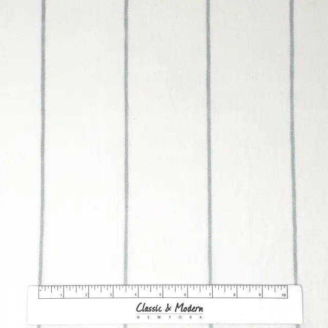 Light Green Wide Thin Striped 100% Linen Custom Made Flat Roman Shade, CL1003