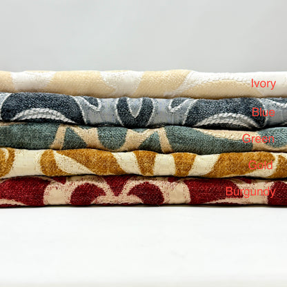 Gold Brown Velvet Jacquard Flat Roman Shade, CL1194