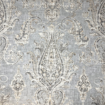 Vintage Damask Grey Linen Custom Flat Roman Shade/CL1188 - Classic & Modern Home