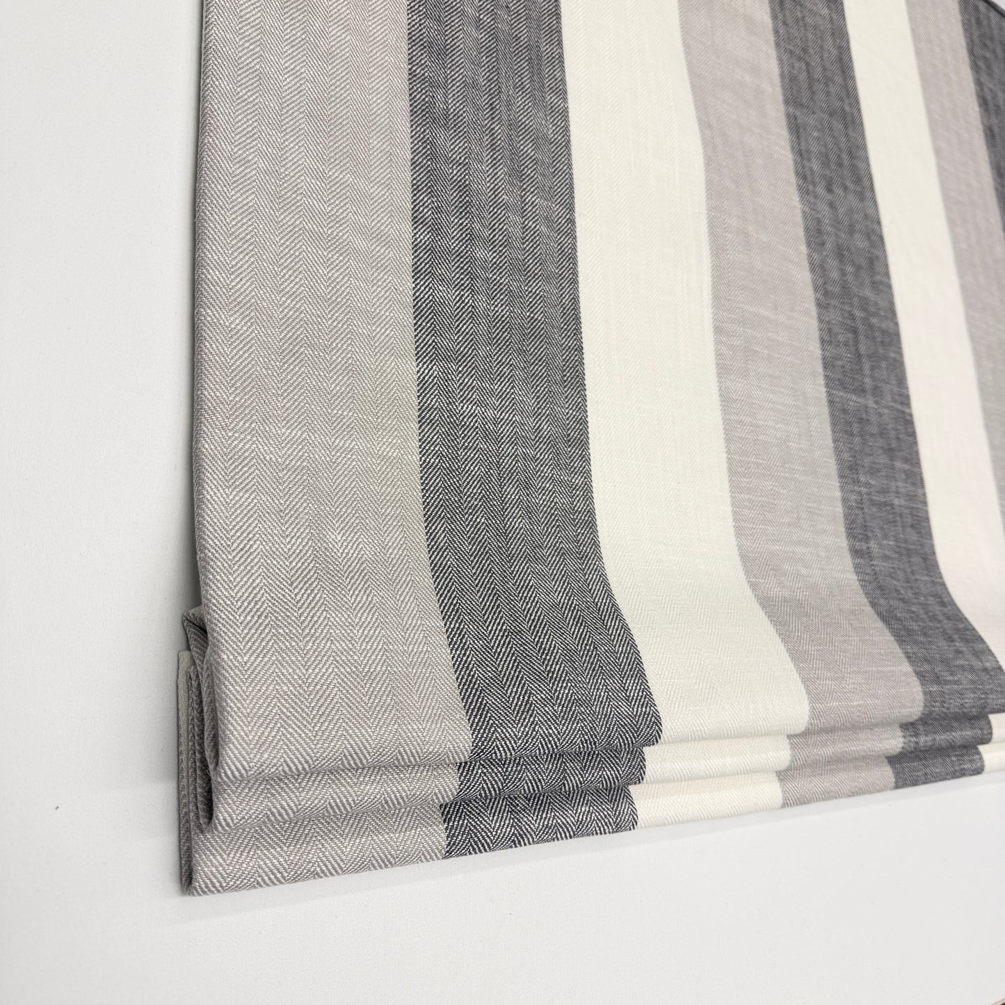 Striped Multi Color Farmhouse Modern Flat Roman Shade/CL1193 - Classic & Modern Home