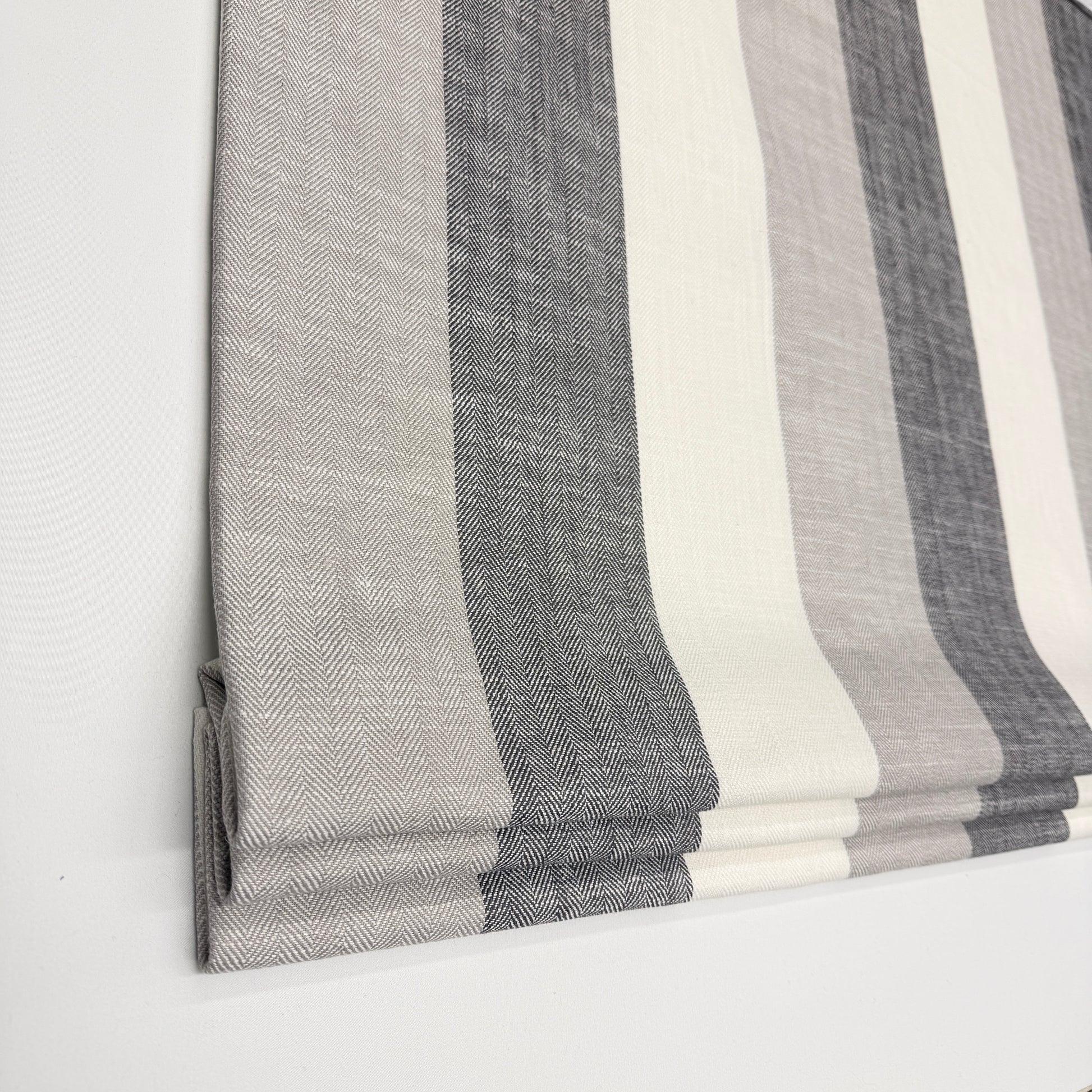 Striped Multi Color Farmhouse Modern Flat Roman Shade/CL1193 - Classic & Modern Home