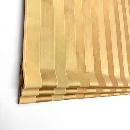 Two ToneGold Stripe Jacquard Flat Roman Shades/CL1190 - Classic & Modern Home