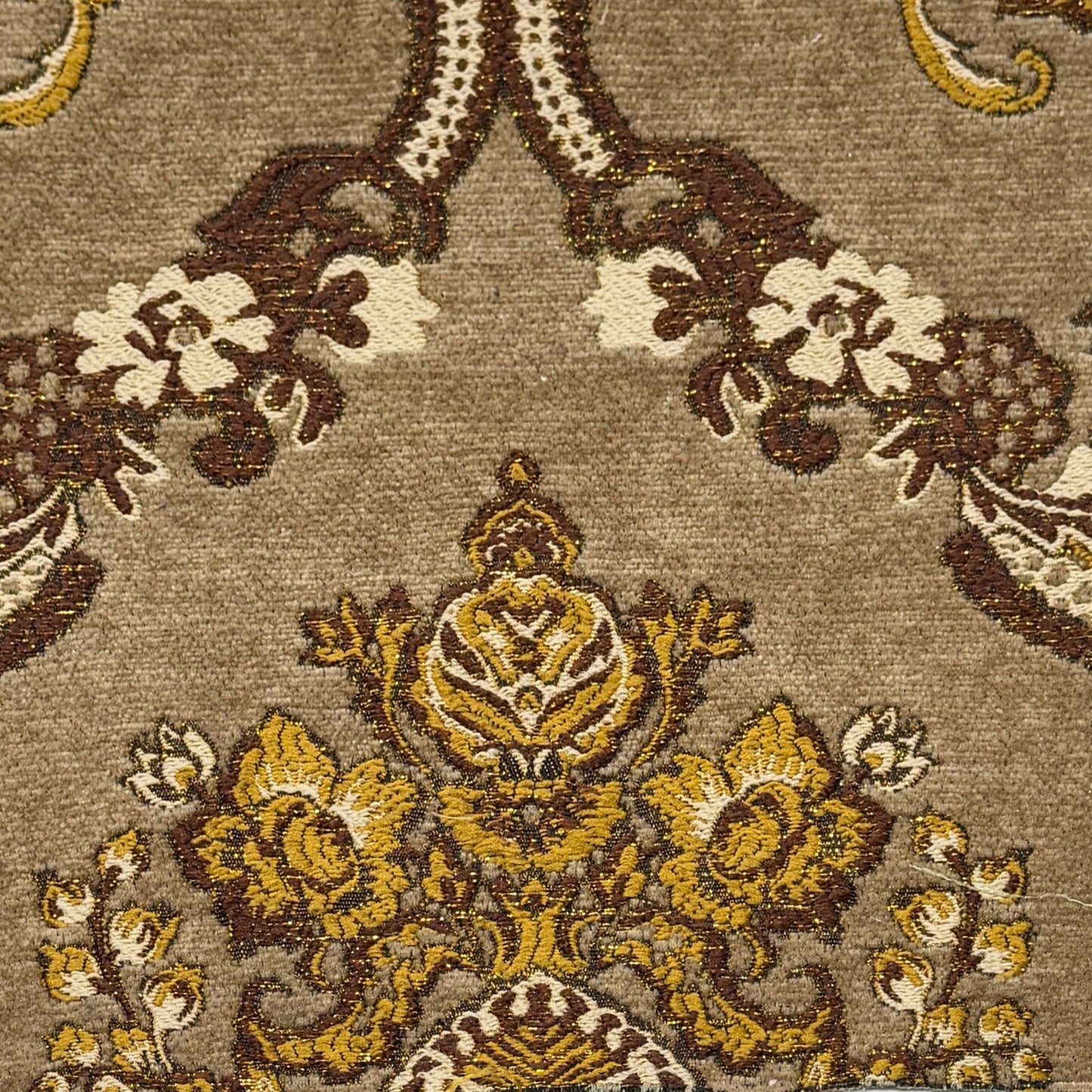 Sage Floral Damask Velvet Classic Relaxed Roman Shade, CL1195