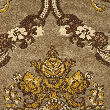 Sage Floral Damask Velvet Classic Relaxed Roman Shade, CL1195