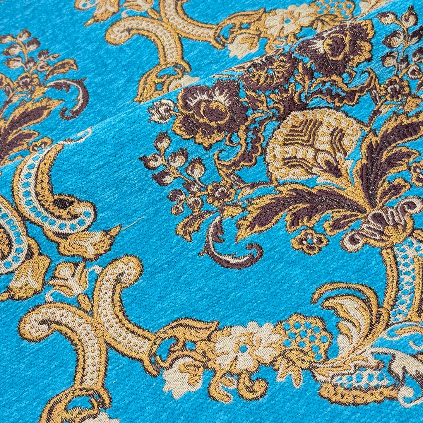 Sage Floral Damask Velvet Classic Relaxed Roman Shade, CL1195