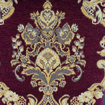 Sage Floral Damask Velvet Classic Relaxed Roman Shade, CL1195