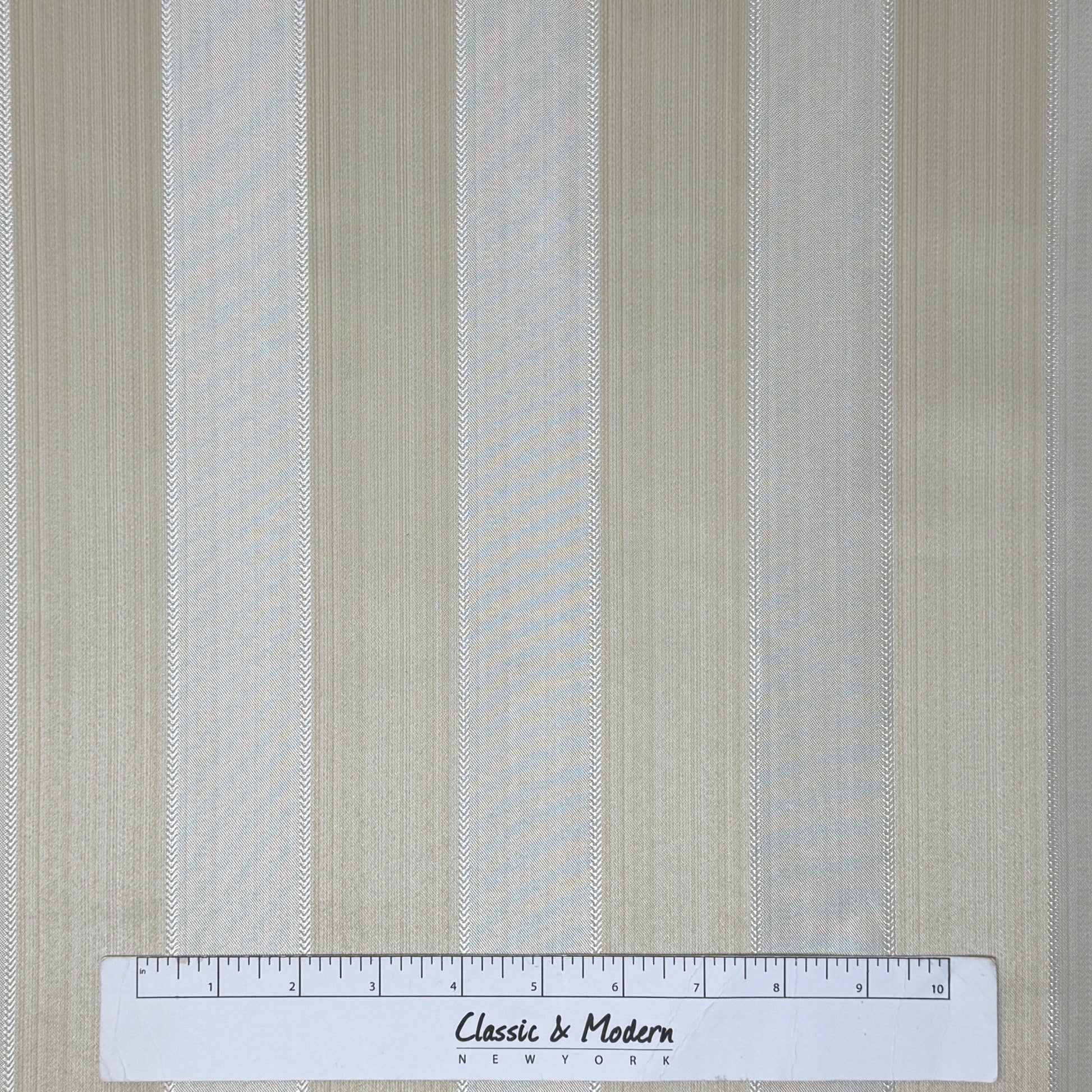 Two ToneGold Stripe Jacquard Flat Roman Shades/CL1190 - Classic & Modern Home