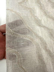 Ruffled Embroidery Blend Linen Fabric / 54" Wide / CL1156