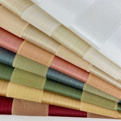 Two ToneGold Stripe Jacquard Flat Roman Shades/CL1190 - Classic & Modern Home