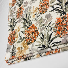 Tropical Pineapple Linen Flat Roman Shade/CL1158