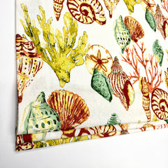 Sea Life Linen Flat Relaxed Roman Shade/CL1159