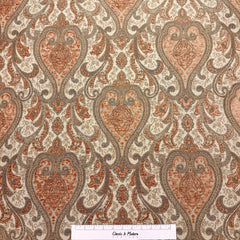 Brown Gold Damask Jacquard Fabric Flat Roman Shade/ Relax Roman Shade/CL1198