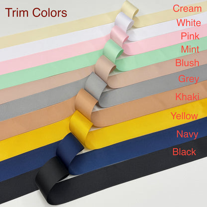 Gray 100% Natural Linen Flat Roman Shades with Banded White Trim/CL1010 - Classic & Modern Home